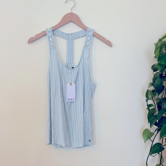 Roxy Tops - Roxy Striped Halter Top, Tank Top, Size Small
